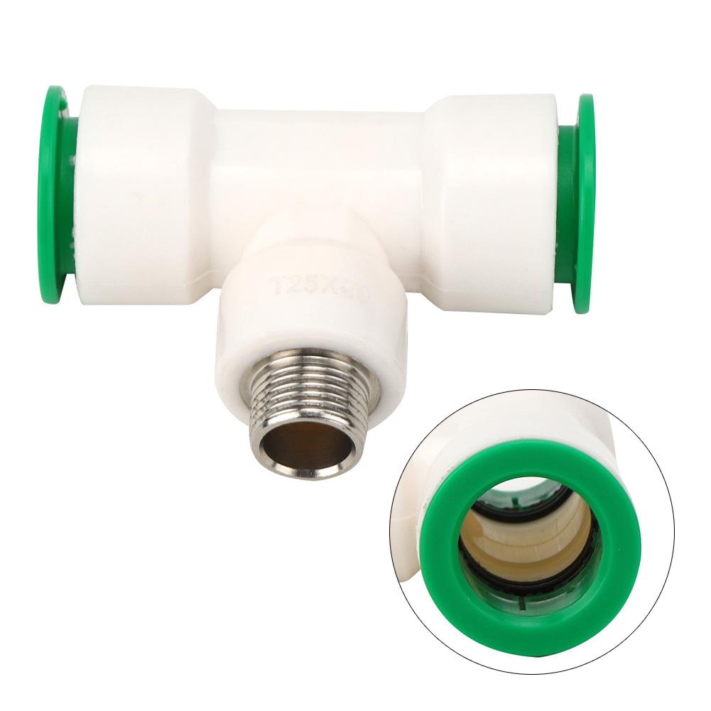 Doppel 25mm auf G1 2in Außengewinde PPR Kunststoff Wasserrohradapter T-Stück Verbinder Wasserrohrfittings