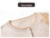 Women's Pure Wool Embroidered Cardigan - Round Neck, Button-Up Knitwear for Autumn/Winter