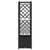 Elevated Planter with Trellis and Hanging Roof Black 125 x 40 x 138 cm PP