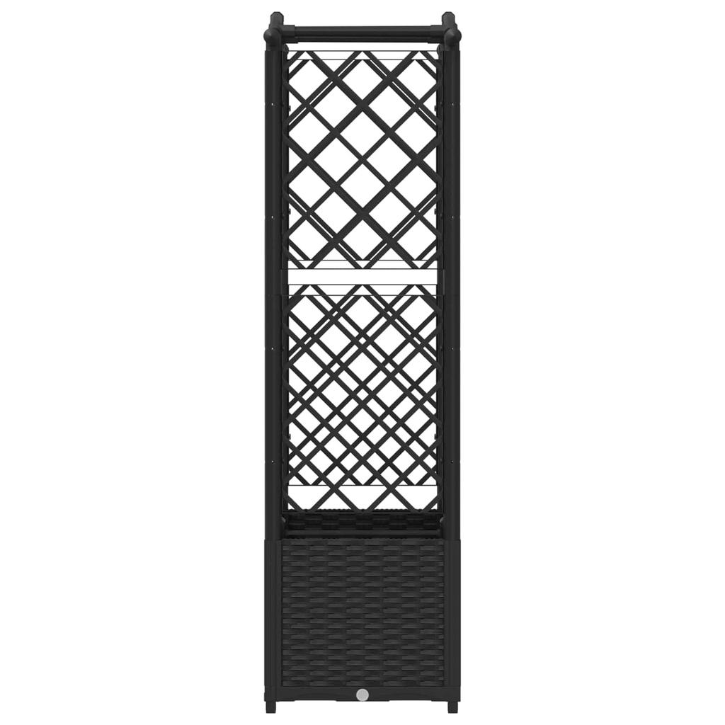 Elevated Planter with Trellis and Hanging Roof Black 125 x 40 x 138 cm PP