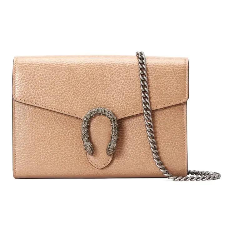 

GUCCI Dionysus Tiger Head Buckle Leather Chain Wallet Shoulder Bag Mini Women s Light Brown Classic Recommendation Basic Set (Bag + Dust Bag) коричневий