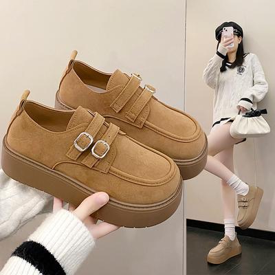 Scarpe Lefou retrò con suola spessa da donna primavera scarpe singole a un passo con scarpe da gonna moda donna scarpe estive traspiranti per il clima caldo