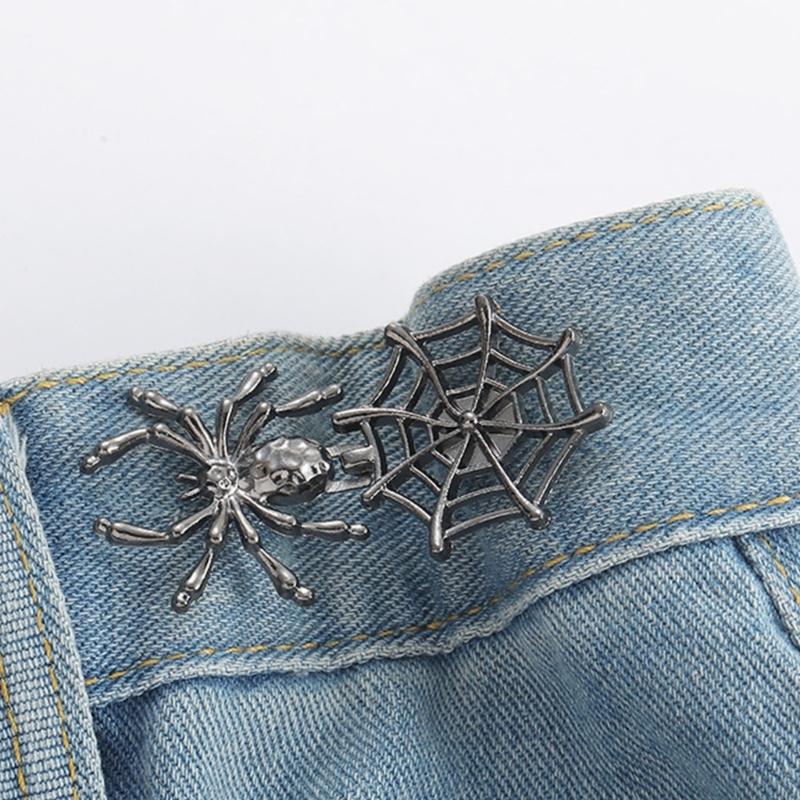 Spiderweb Shape Metal Fastening Button Detachable Pant Buttons Pin Crafts Waist Tightener Clothing Buckle Sewing Tool