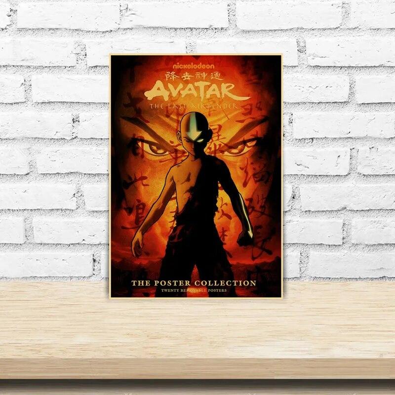 Dekorace pokoje Avatar Poslední Airbender Plakát Vintage Kraft Anime Papír Plakáty a obrázky Nástěnné umění Domácí Bar Kavárna Decor