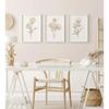 Boho Neutral Watercolor Peony Canvas Wall Art Set, Beige Botanical Prints, Minimalist Living Room Bedroom Home Decor & Gifts