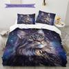 Beautiful Maine Coon Pattern Bedding Home Decoration Birthday Gift (1 * duvet cover + 2 * pillowcase, without core)