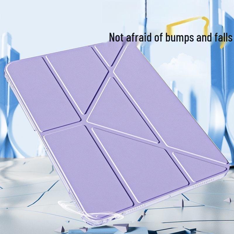 iPad 11 Acrylic Protective Case, 2025 Model: Tri-fold + Y-Type Design with Pen Slot, Anti-Bending Shell