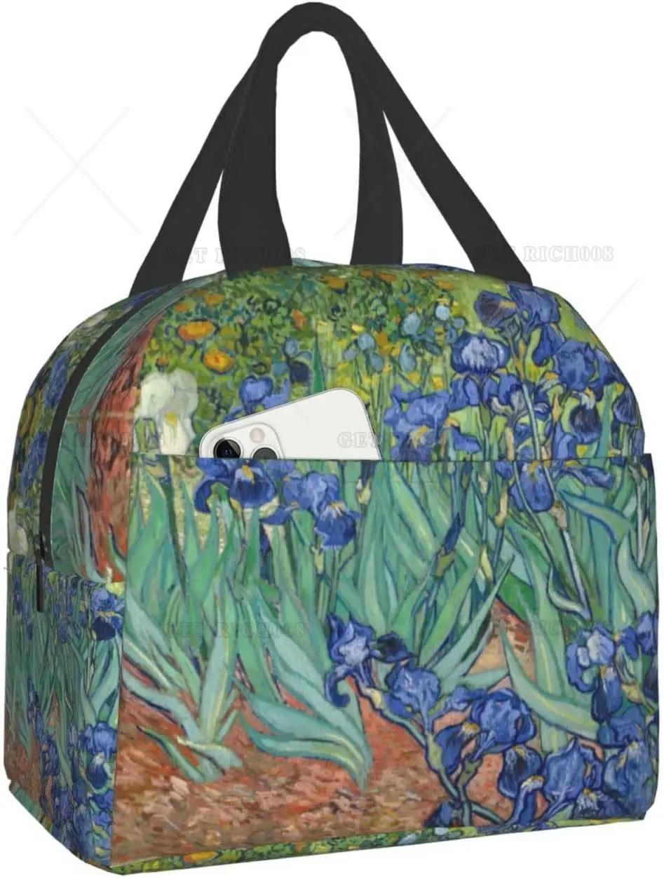 

Картина Моне «Цветы лотоса» Сумка для обеда, маленькая, для мужчин, женщин, детей, для пикника на открытом воздухе, для работы, школы, ланч-бокс, сумка, изолированный подарок 22x20x13CM чёрный