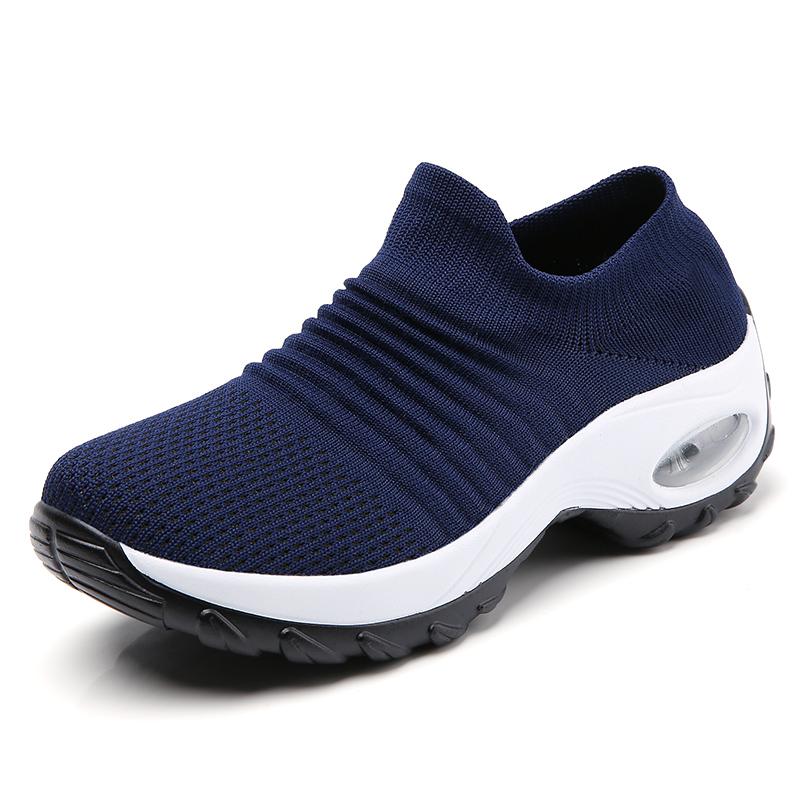 Women Platform Shoes Flexibility Casual Sneakers Fashion Knited Sock Breathe Comfort Walking Shoe Loafers Non-slip Plus 35-44
