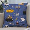 Halloween Cartoon Witch Pillow Case Short Plush Double-Sided Print Square Throw Pillow Covers Sofa Home Cushion Decor