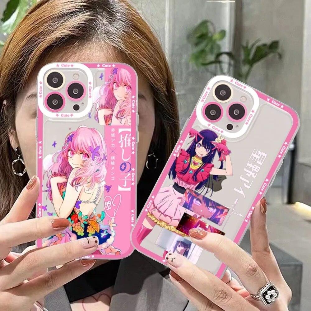 

Чехол для телефона с изображением аниме Oshi no Ko Hoshino Ai для iPhone 14 13 12 11 Pro Max Mini X Xs XR 6 7 8 Plus SE 2020, прозрачный чехол