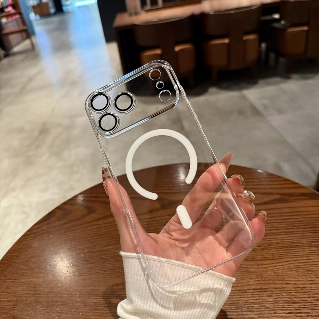 Ultra Thin Clear Hard Magnetic For Magsafe Case For iPhone 17 Air 16 15 14 13 12 Pro Plus Max Acrylic Glass Camera Bumper Cover