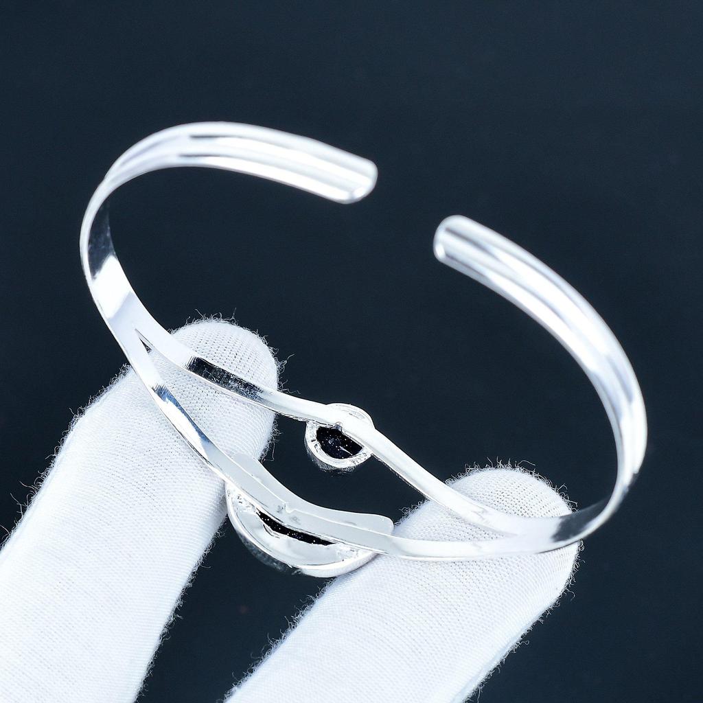 Blue Sunstone Gemstone Handmade Cuff Bangle 925 Sterling Silver Cuff Bangle, Blue Sunstone Bracelet For Wife , Unisex Bangle, Birthday Gift