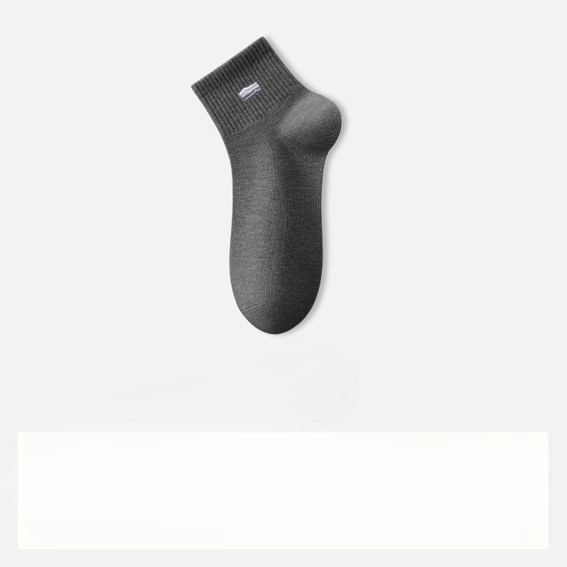 Men's Spring and Summer Thin Embroidered Cotton Deodorizing Sweaty Anti Bacterial Business Tube Socks
