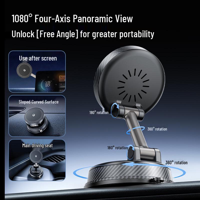 360° Rotating Foldable Magnetic Desktop & Car 15W Wireless Charger Phone Holder