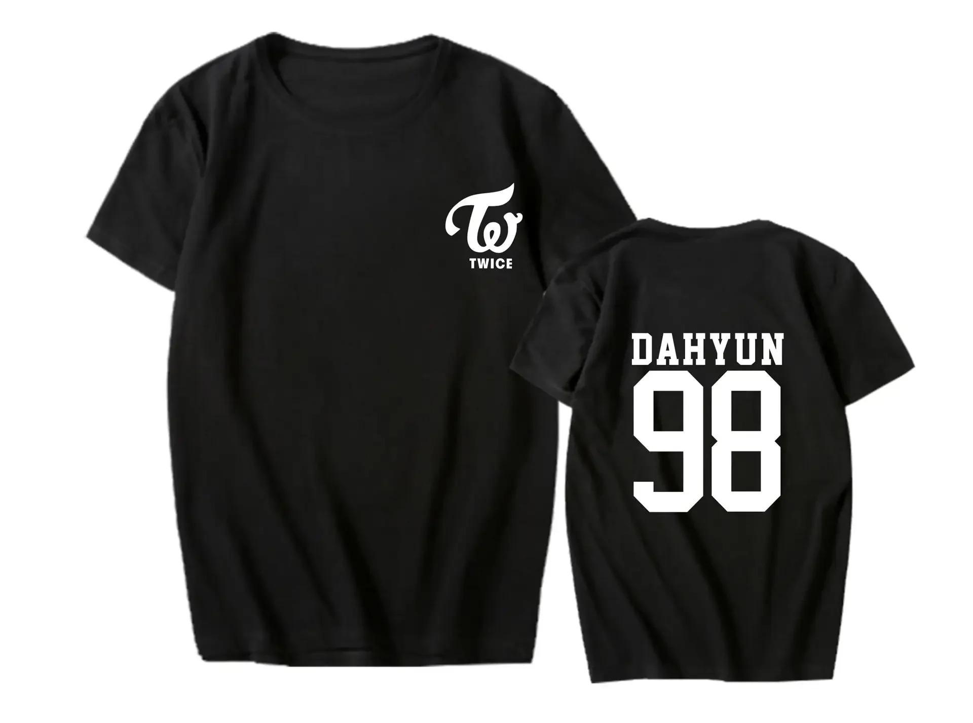 

2026 TWICE Lin Nilian MOMO Zhou Tzuyu Mina Concert Around The Same Short-sleeved T-shirt Trend Women s T-shirts XXXL фіолетовий