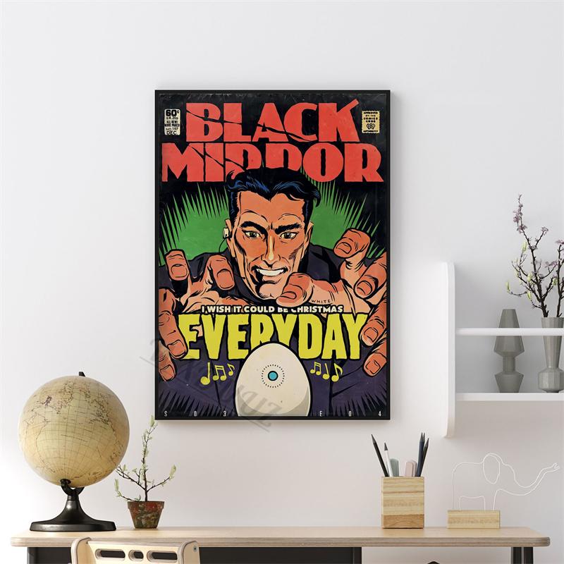 Black Mirror 80s Classic Retro Movie Figure Series Print Posters For Room Living Canvas Painting Art Home Wall Decor Pictures