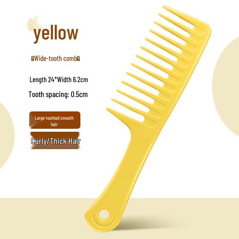 Large Wide-Tooth Curling Comb for Women: Ideal for Post-Perm, Massage, Long Hair & Fluffy Crown at Home.