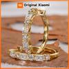 Huitan Sparkling Women Hoop Earrings Simple Versatile Party Inlaid Geometric Cubic Zirconia Fashion Wedding Daily Jewelry Gift