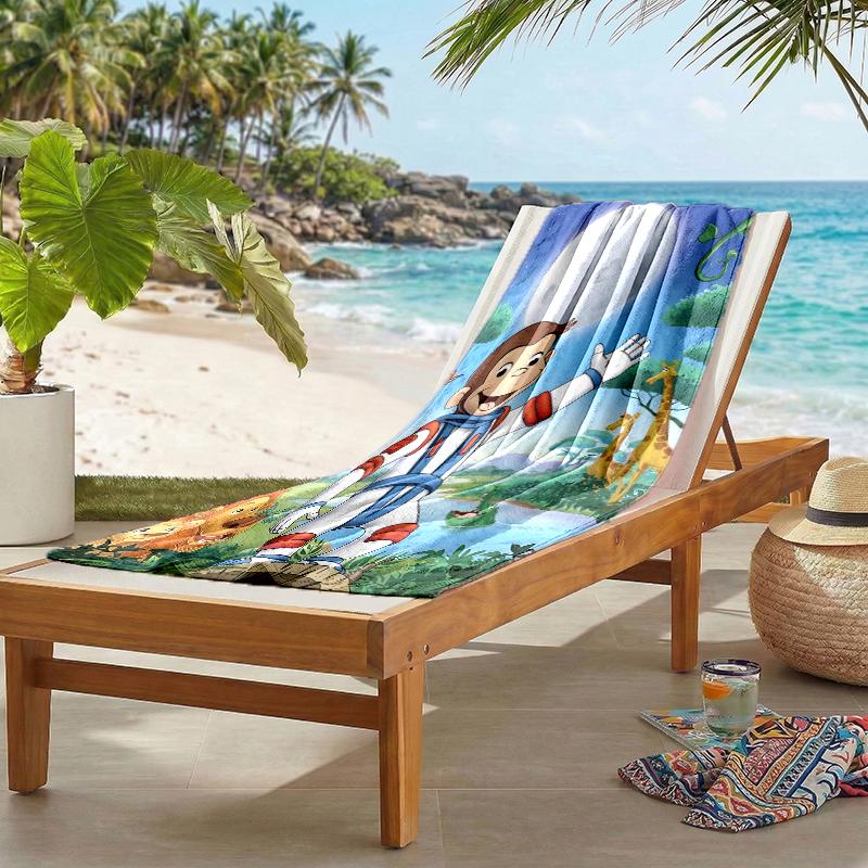 Curious George Fashion Beach Towel: Ideal for Summer Adventures Soft, absorbent and quick drying suitable for swimming and bathing