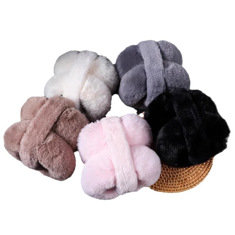 Newcomer 0.6 Damen Faltbare Winter Plüsch Ohrenwärmer - Warm, Modisch und mit Hinterkopf-Design