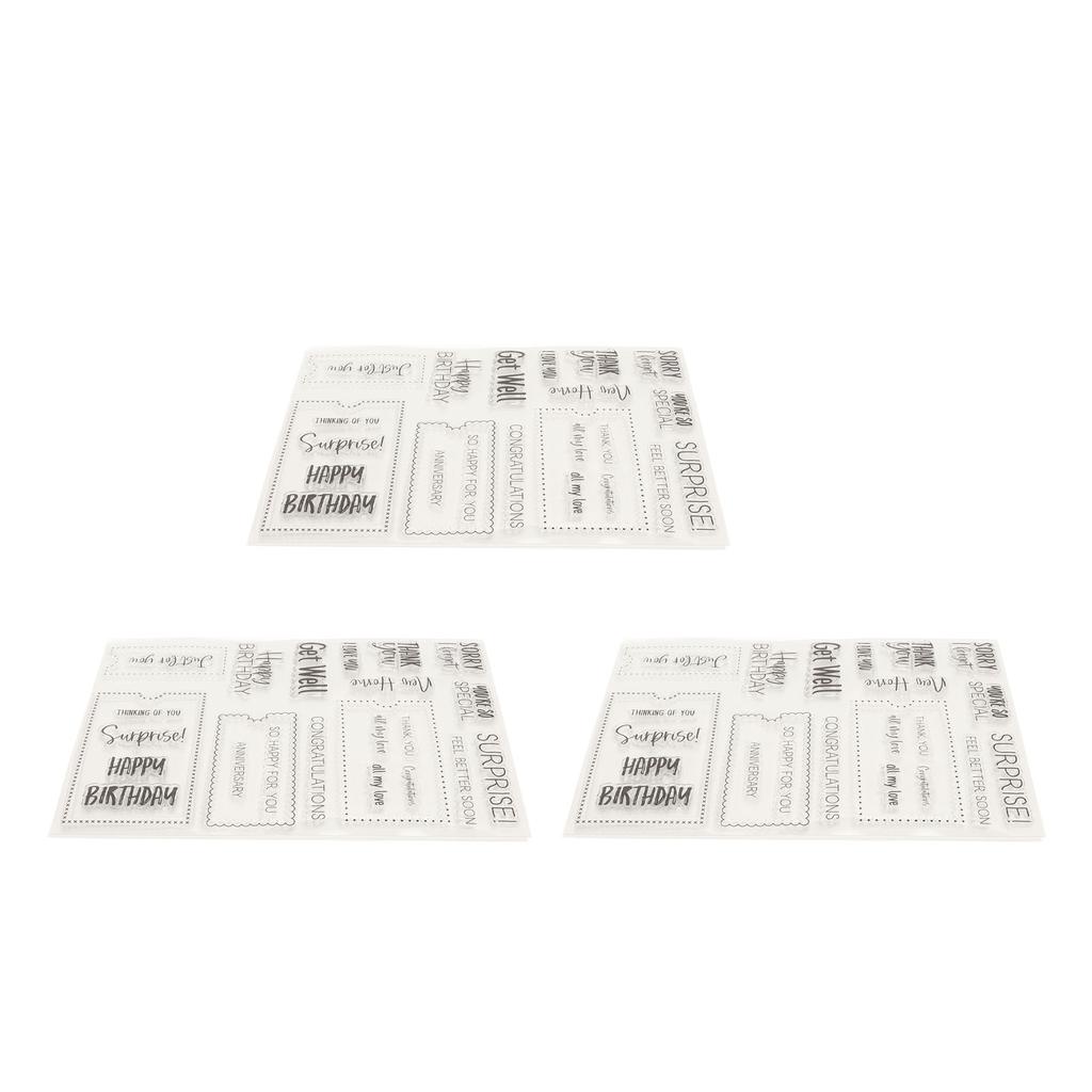 3pcs Clear Stamps  Interesting  Reusable  Material Transparent Appearance Embossing Scr