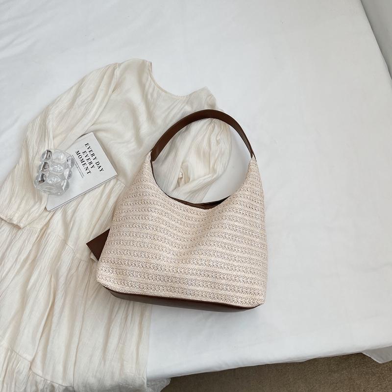 Stroh-Einkaufstasche, Schultertasche, Strandurlaub, gewebte Damentasche