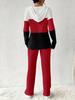 TUME Autumn/Winter Color Block Hoodie & Pants Set - Casual Fashion Two-Piece