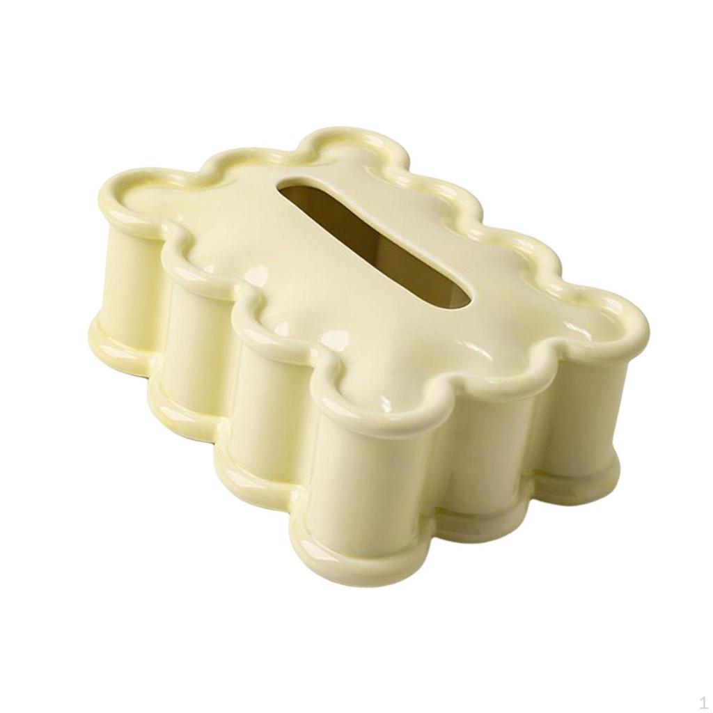 Ceramic Tissue Box Cover Fashion Ornaments Square Organizer Gift Decor Elegant Napkin Holder for