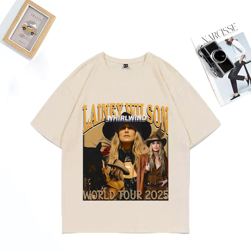 Lainey Wilson Whirlwind Tour 2025 Fashion T Shirt Unisex WOMEN Hip Hop streetwear vintage Oversized Cotton short sleeve Unisex Tees