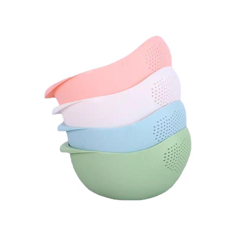 

Fine Mesh Rice Washing Sieve Basin - Kitchen & Household Fruit and Vegetable Drain Basket Rice Washer рожевий