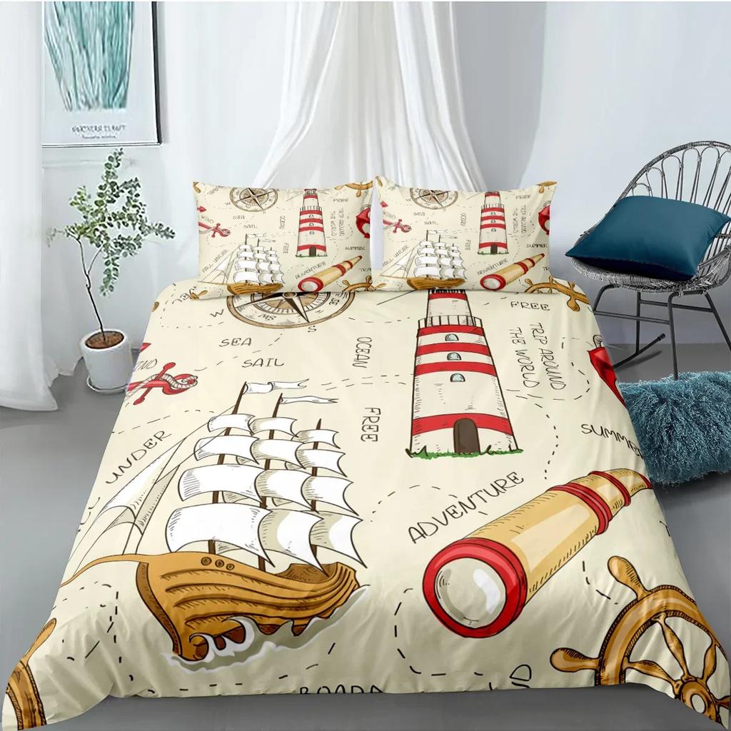 Dropshipping Duvet Cover Set Mediterranean Bedding Sets King Size Bedroom Bedclothes Full Children'S Kids Boys Bedroom Bed Set