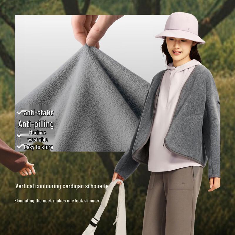 Beneunder Women's Lightweight Fleece Cardigan