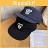 Retro Black Embroidery Cotton Cap Letter Design Breathable Material Streetwear