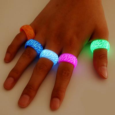 Women/Men Multi-color Glowing Luminous Plastic Ring Jewelry Accessory