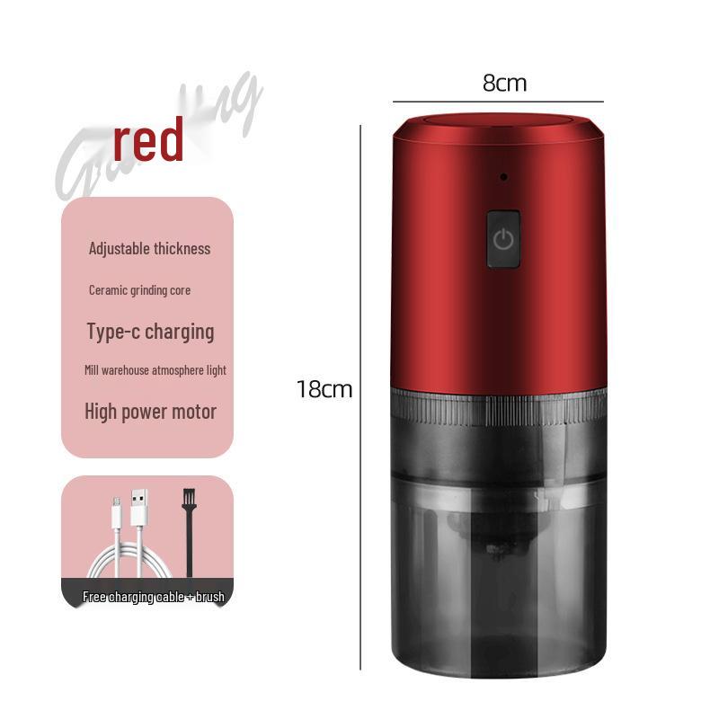 Portable Electric Coffee Bean Grinder - Compact Hand-Crank Mill for Home and Travel