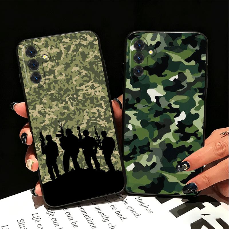 Camouflage Military Pattern Soft Phone Case for Samsung A17 A37 A57 A16 A26 A36 A56 A15 A25 A35 A55 A14 A24 A34 A54 A13 A23 A33