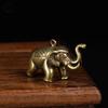 Mini Cute Brass Elephant Small Statue Desktop Drnaments Hooks Home Office Decorative Ornament Creative Brass Elephant Key Chain