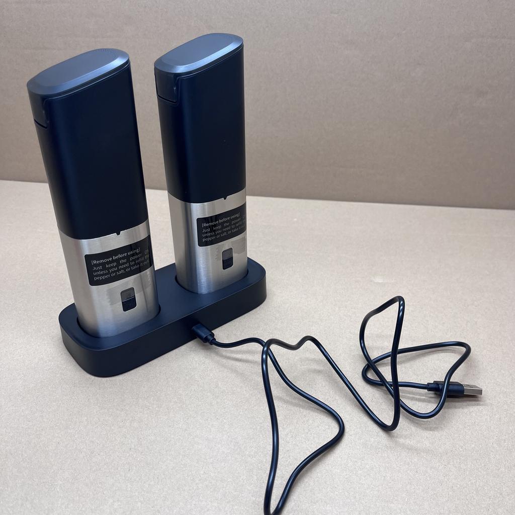 Base-Charging Gravity Electric Pepper Mill Rechargeable Usb Automatic Salt and Pepper Grinder Set