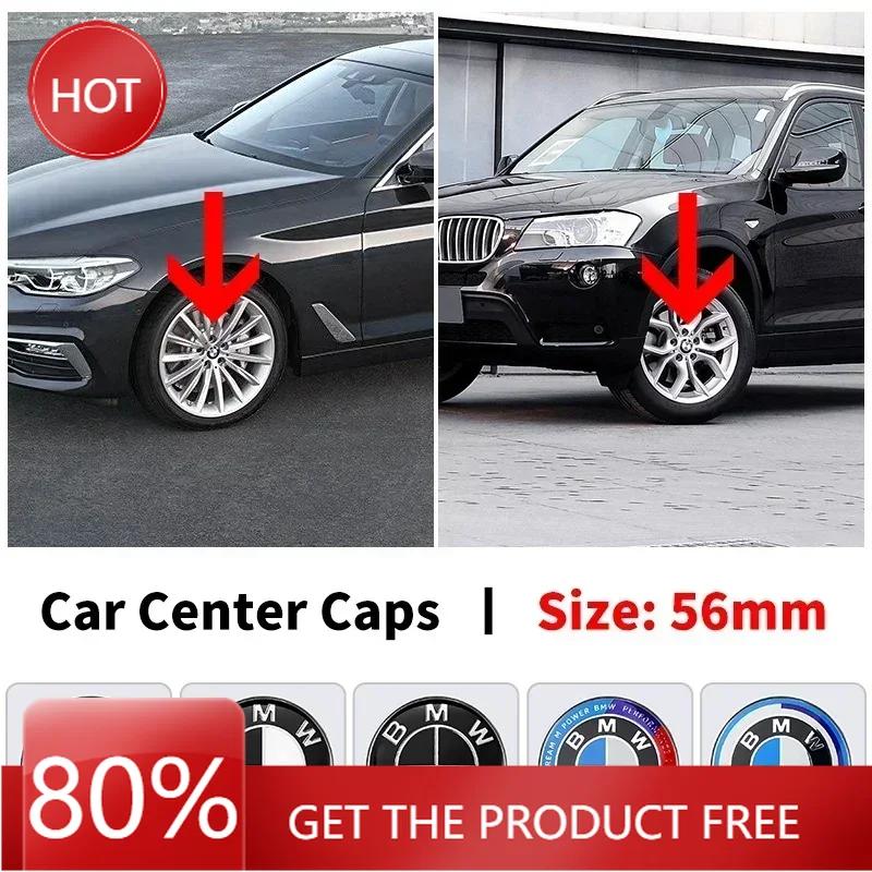 2025 Heiß 4 Stück 56mm Auto Radnabenkappe Abzeichen Logo Emblem für BMW E87 E30 E46 E28 E34 E39 E60 F02 F18 F35 G20 G03 G05 F10