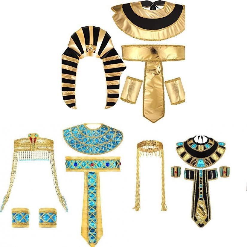 Ägyptisches Königinnen Kostüm Set Mit Handgefertigten Polyester Accessoires Für Halloween Cosplay Erwachsene