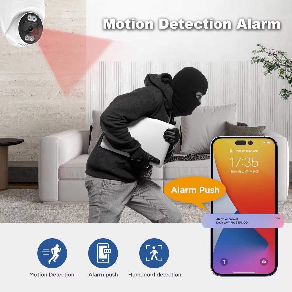 Dual-Light WiFi Wireless Dome Camera with HD Wide-Angle for Indoor Surveillance