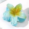 Women Small Hair Claw Gradient Color Flower Shape Hair Clip Anti-slip Design Hair Pin Headwear Hair Styling Tool