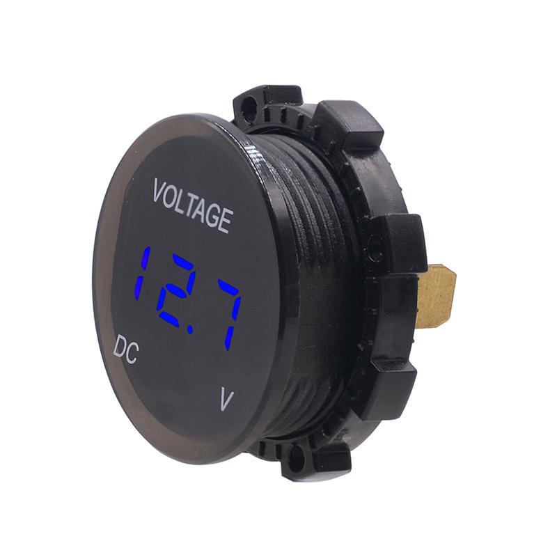 LMoDri Vodotěsná zásuvka zapalovače do auta LED čočka Digitální displej Voltmetr Adaptér pro palubní desku auta Motocykl