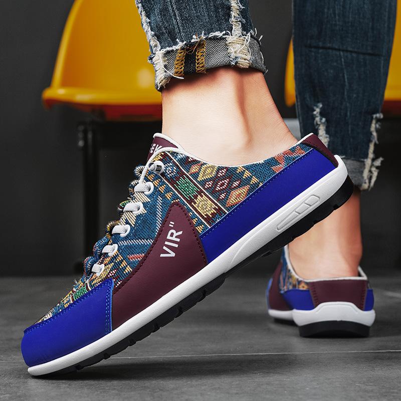 Summer Men Half Slippers Breathable Mens Casual Shoes Lightweight Slip On Man Loafers Fashion Walking Sneakers Lazy Canvas Shoes