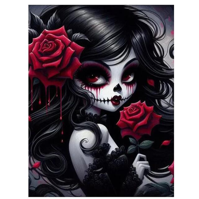 DIY Diamant Malerei Neue 2024 Erstaunliche Gothic Engel Rose Mädchen 5D DIY Diamant Mosaik Stickerei Kreuz Stich Kits Wohnkultur
