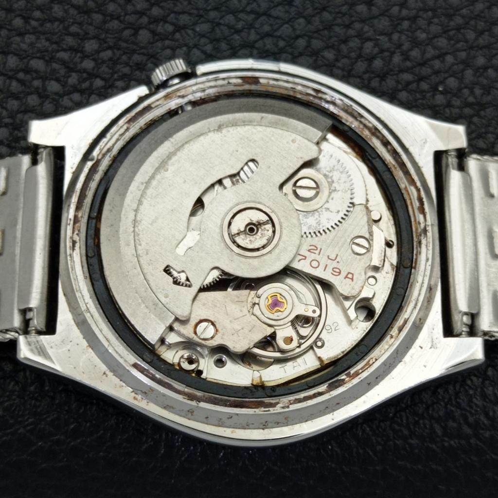 SEIKO 5 AUTOMATIC JAPAN MENS 7019A VINTAGE ARABIC BLUE DIAL WATCH a701210-5 R206a-a701210