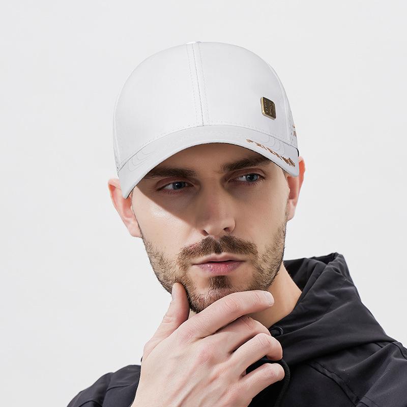 Summer Sunscreen Black Rubber Brim Quick-Drying Baseball Cap Men Embroidered Breathable Cap