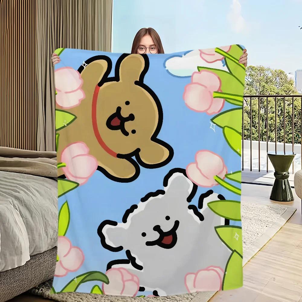 Cute Cartoon Plush Throw Blanket Soft Flannel for Bedroom Living Room Office Travel  Perfect Warm Cozy Gift