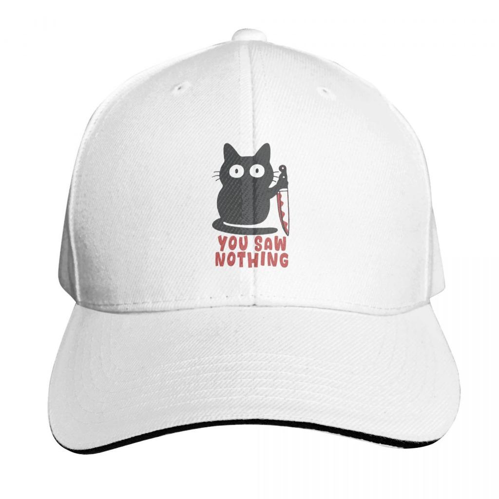 Svart Katt Mordkatt Du Såg Ingenting Keps Mode Casual Basebollkepsar Justerbar Hatt Hip Hop Sommar Unisex Basebollkepsar